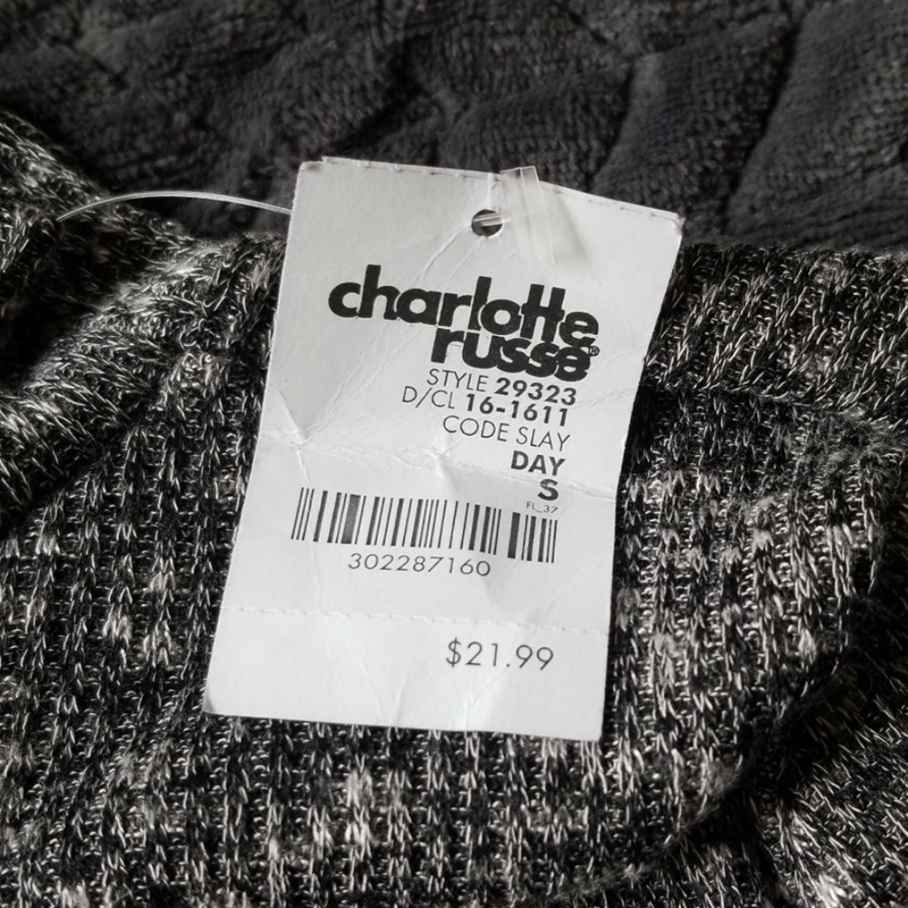 Grey Cut-Out long Sleeved Bodysuit-NWT - Picture 2 of 4